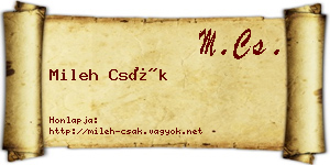 Mileh Csák névjegykártya